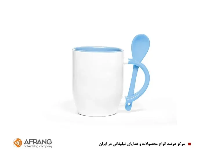 ماگ سرامیکی قاشق دار 420 با چاپ لوگو اختصاصی — لیوان سرامیکی تبلیغاتی | گیفتو