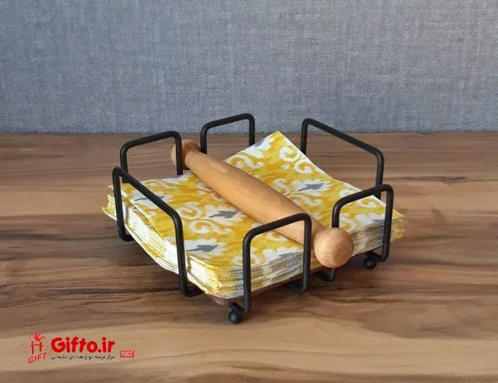 جای دستمال چوب و فلز 801