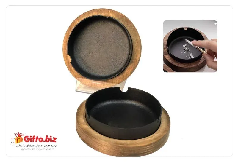 زیر سیگاری چوبی و فلزی SA002