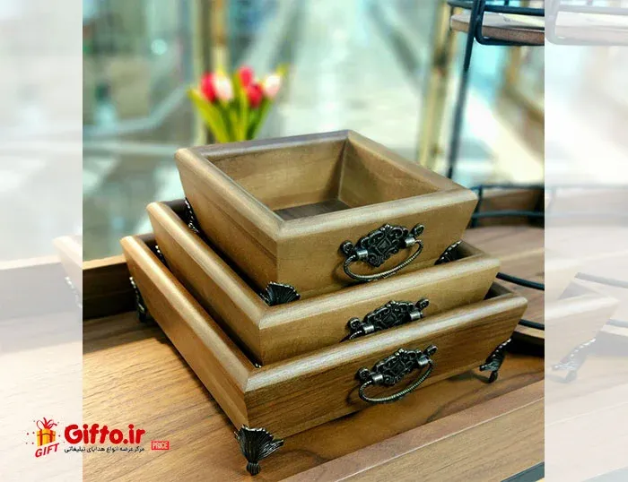 ظرف پذیرایی چوبی سه سایز