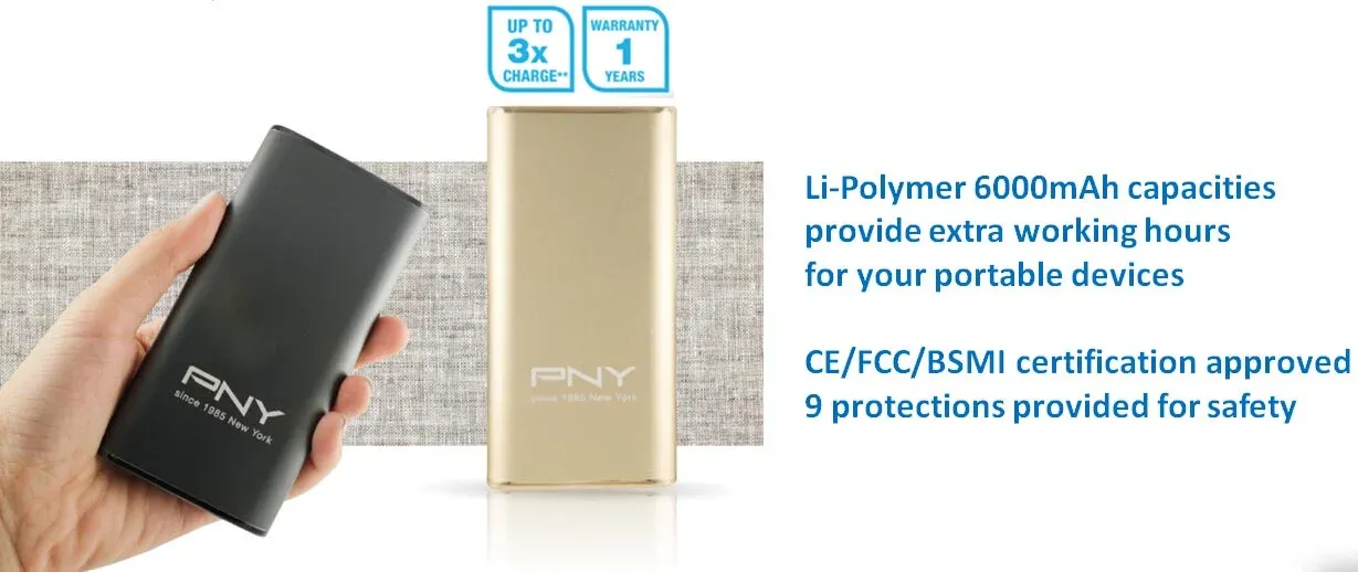 پاوربانک 6000 - T601 PNY — نمای 1 | گیفتو