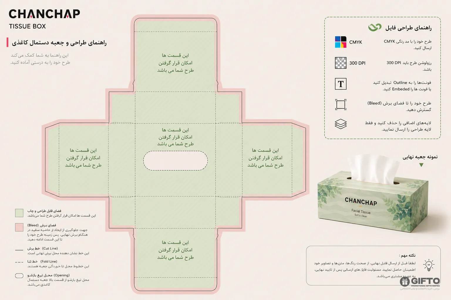 راهنمای چاپ جعبه دستمال کاغذی اختصاصی